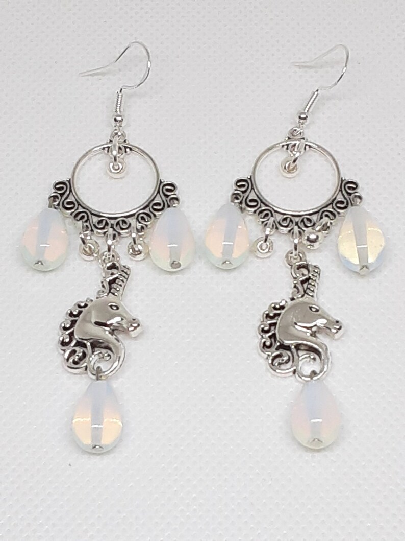 Unicorn Chandelier Earrings Unique Fun Jewelry Gifts for Her image 1