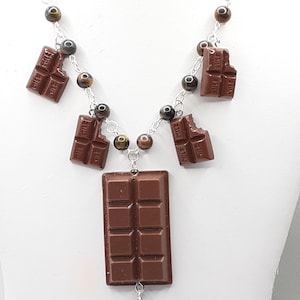 Chocolate Statement Charm Necklace Chocolate Lovers Unique Whimsical Gifts for Her
