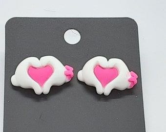 Hand Heart Post Stud Earrings Whimsical Fun Jewelry gifts for her