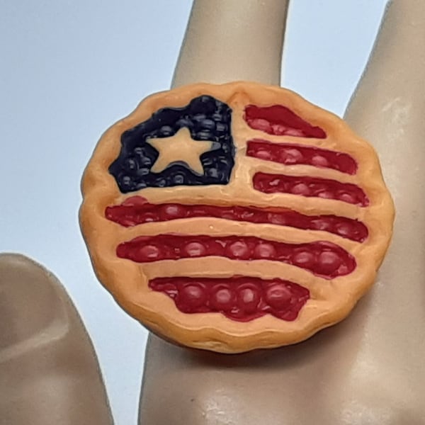 4th of July American Pie Fruit pie ring Patriotic Flag Independence day Fourth 4th of July Veteran's day Memorial day