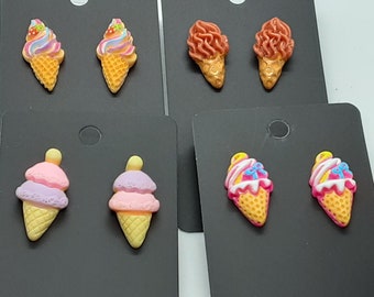 Ice Cream Post Earrings Choose your cone earrings Summer gifts for her