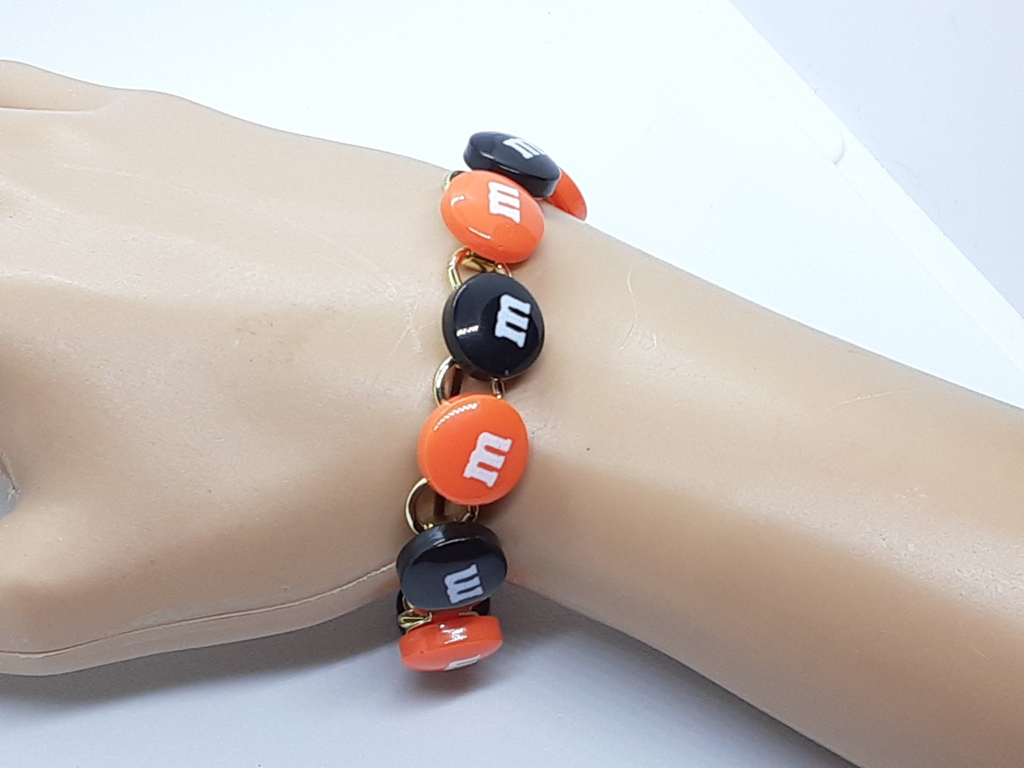M & M Inspired Candy Bracelet Charm Bracelet Halloween Fun Etsy
