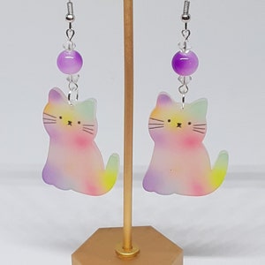Cat Earrings Dangle Earrings Fun Jewelry
