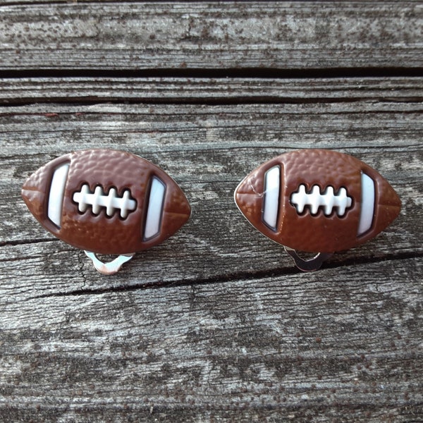 Handmade Football Clip On Earrings Sorts Event Game Days Cheerleaders