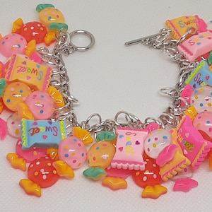 Candy Cluster Charm Bracelet Fun Jewelry Gifts for Her