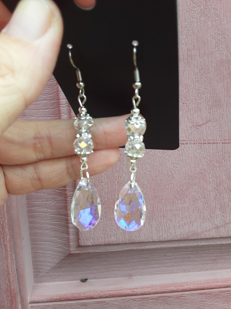 Handmade Crystal Clear Earrings Etsy