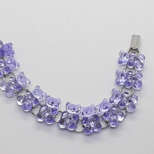 Purple Yummy Gummy Bear Charm Bracelet Fun Jewelry  Candy jewelry gifts for her.