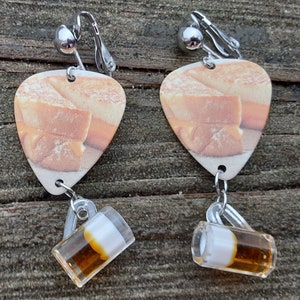 Toasted Cheese Sandwich & Beer Clip On Earrings: Game Day Jewelry
