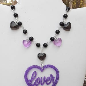Lover Statement Necklac Necklace Gifts for Her purple and black