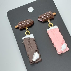 Ice Cream & Cookie Post Dangle Earrings Summer Whimsical Fun Food Jewelry gifts for her