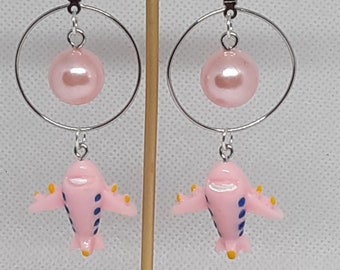 Airplane Earrings Vacation Fun Jewelry Travel Trip Flying