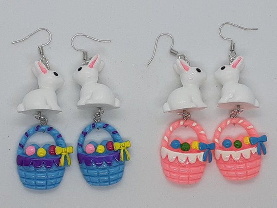 earring hoops for women Easter Earrings Basket Fillers Gold Rabbit Earrings  | eBay