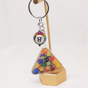 Billiards Pool Keychain Gifts for Her or Him