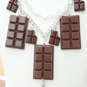Chocolate Statement Charm Necklace Chocolate Lovers Unique Whimsical Gifts for Her