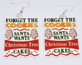 Christmas Tree Cake Earrings Christmas stocking stuffer gifts for her