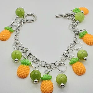 Pineapple  Charm Bracelet  Summer Jewelry Fruit Bracelet