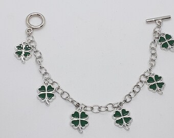 4 Leaf Clover Charm Bracelet St. Patrick&#39;s day gifts for her