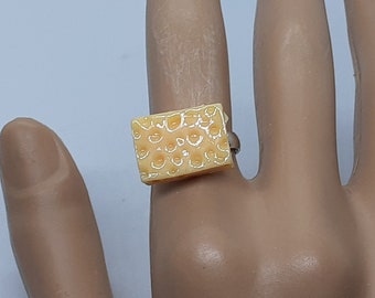 Cheese Adjustable Ring whimsical fun food jewelry