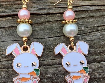 Bunny Rabbit Earrings Easter whimsical fun jewelry gifts for her