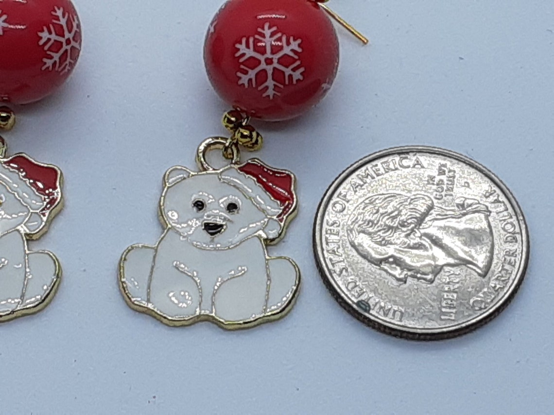 Christmas Polar Bear Earrings Christmas jewelry gifts for