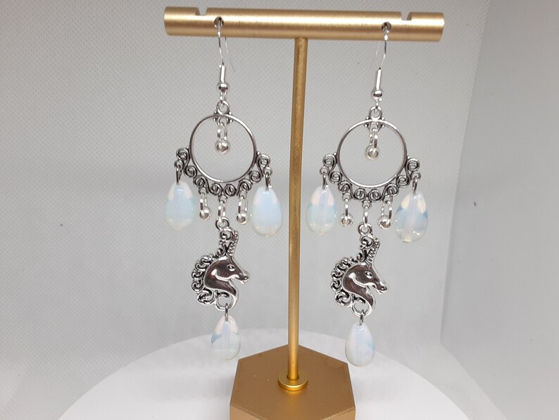 Unicorn Chandelier Earrings Unique Fun Jewelry Gifts for Her image 2