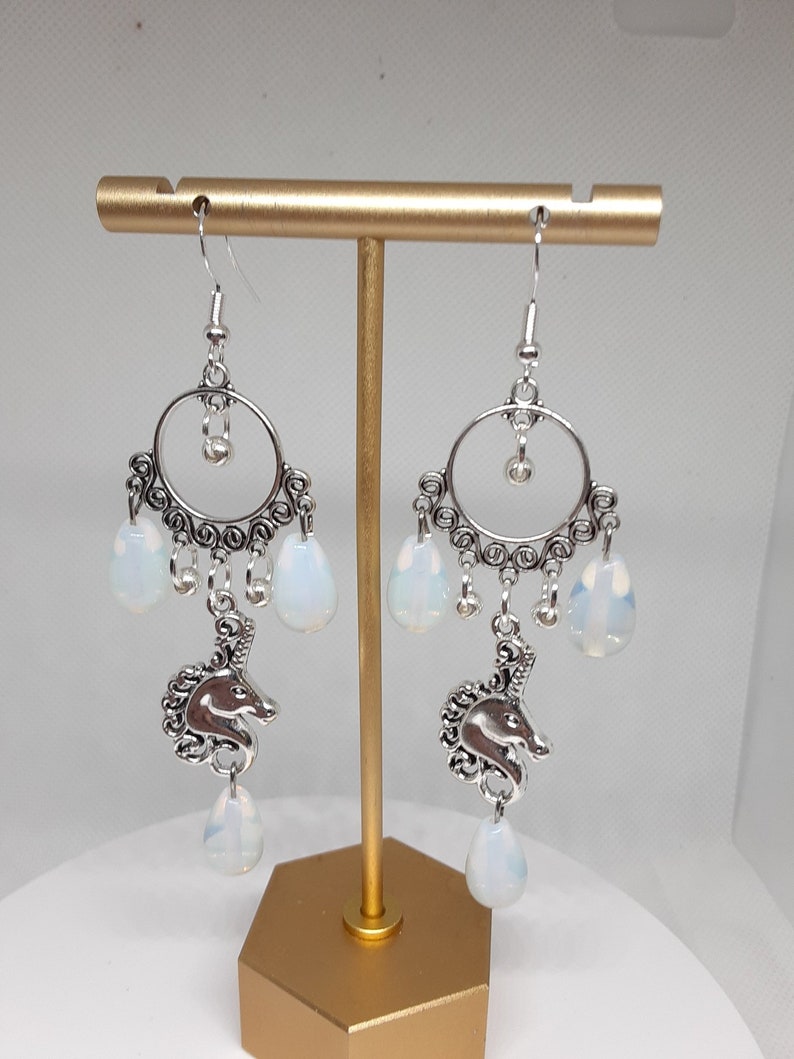 Unicorn Chandelier Earrings Unique Fun Jewelry Gifts for Her image 3
