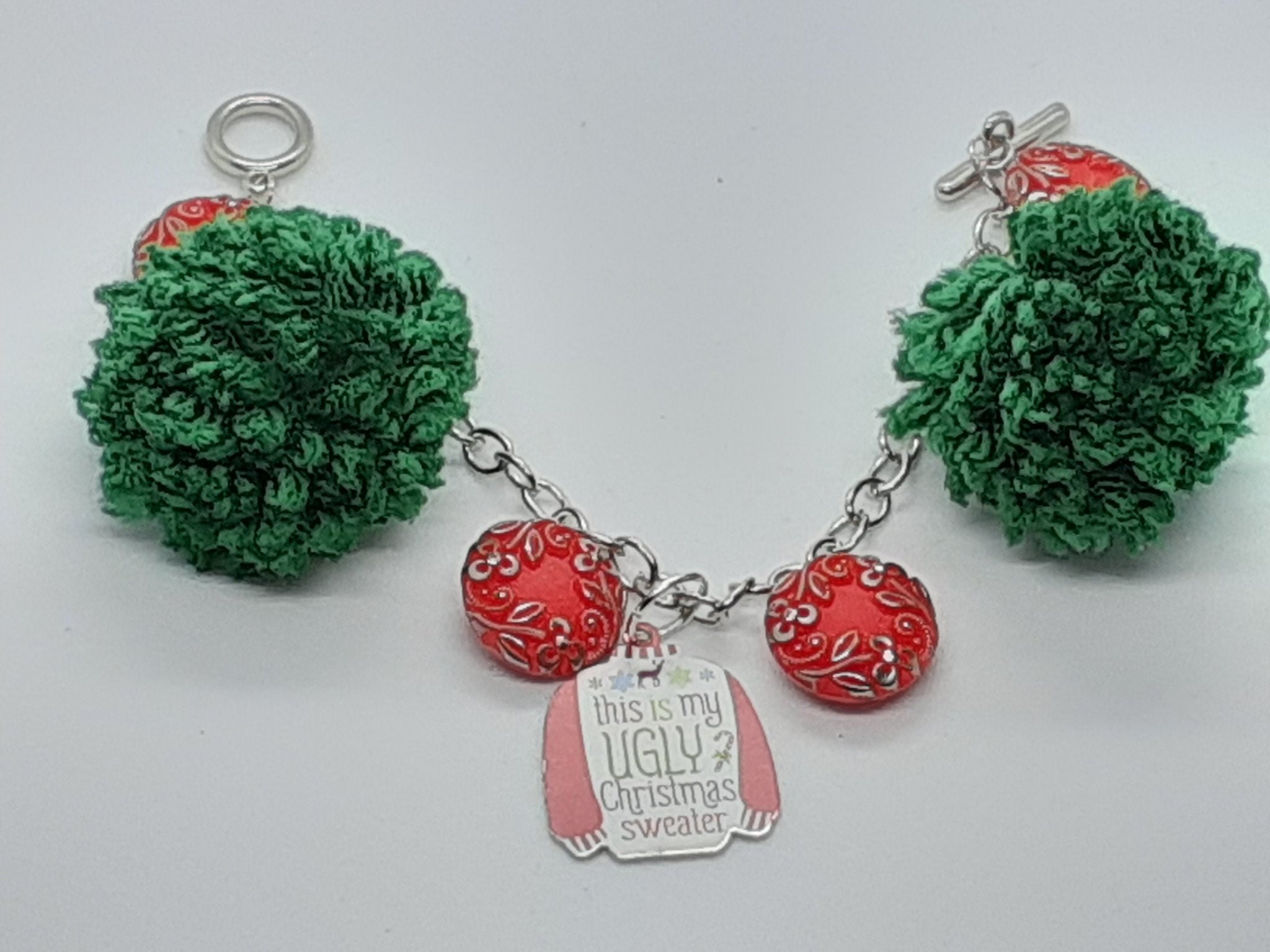 DOOR BUSYER Ugly Christmas Sweater Charm Bracelet Fun Jewelry