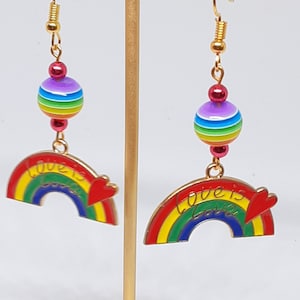 Love is love Rainbow Earrings Gifts for Her