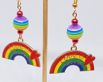 Love is love Rainbow Earrings Gifts for Her