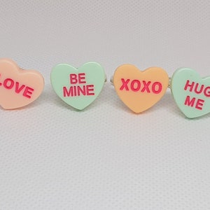 Conversation Hearts Ring Set Valentine's Day Fun Jewelry image 1