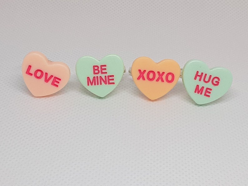 Conversation Hearts Ring Set Valentine's Day Fun Jewelry image 1