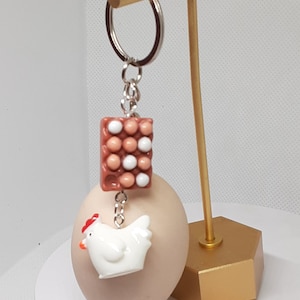 Egg and Chicken Keychain Fun Accessories Gifts for Her Farm Chicken Lady