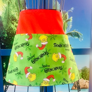 Apron,  Grinch, CHRISTMAS Apron- Serving Apron