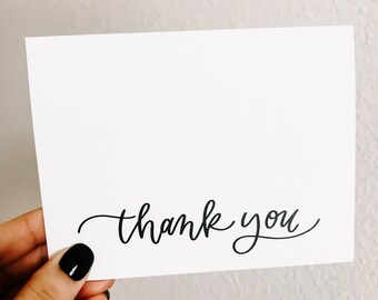 Set of 8 Thank You Flourished Cards and Envelopes | Greeting Cards | Stationery Set | Thank You Stationery