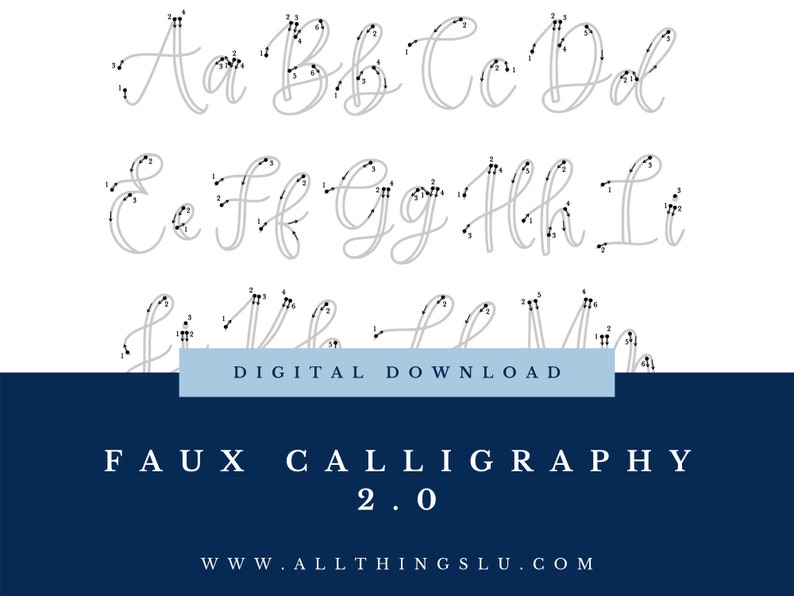 Faux Calligraphy 2.0 Practice Guide Handlettering Worksheet Hand Lettering Workbook Page Learn To Letter image 1