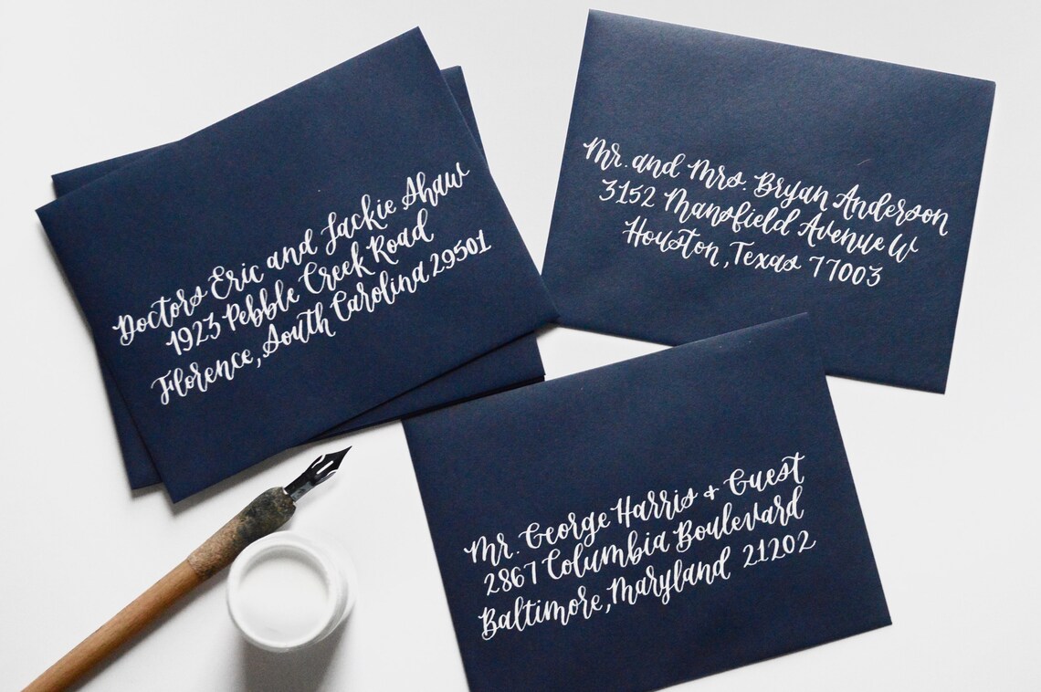 HandLettered Envelopes Cursive Envelopes Calligraphy Etsy