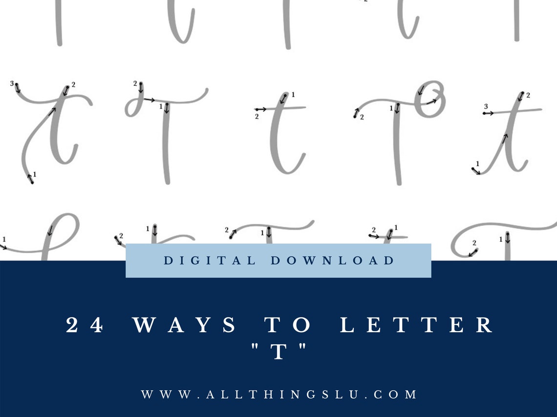 24 Ways to Letter T Calligraphy Practice Guide Handlettering Etsy