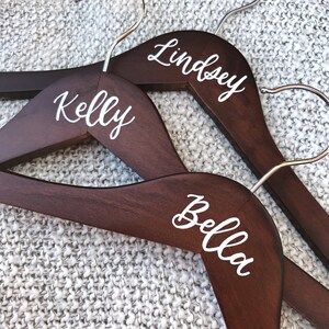 Dark Wooden Hangers | Calligraphy Hangers | Wedding Hangers | Wedding Dress Hanger | Bridesmaid Gifts | Custom Hanger