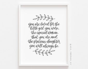 Print for Daughter Print 8x10 | Print for Girls | Handlettering Download | Digital Download Print Only | Home Decor | Frame This Print