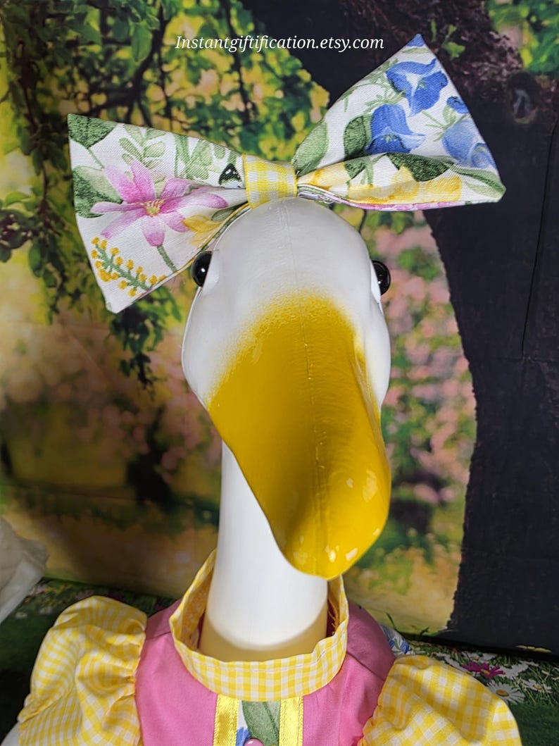 Spring / Summer / Floral Fabric Porch Goose Dress With Hair Bow & Wig ...