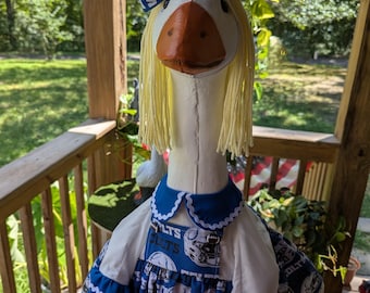 Goose- leader Football/ Indiana Colts Porch Goose Dress with Pompoms, Hair Bow & Wig!Fits a 14-29" Goose. Select size at checkout.