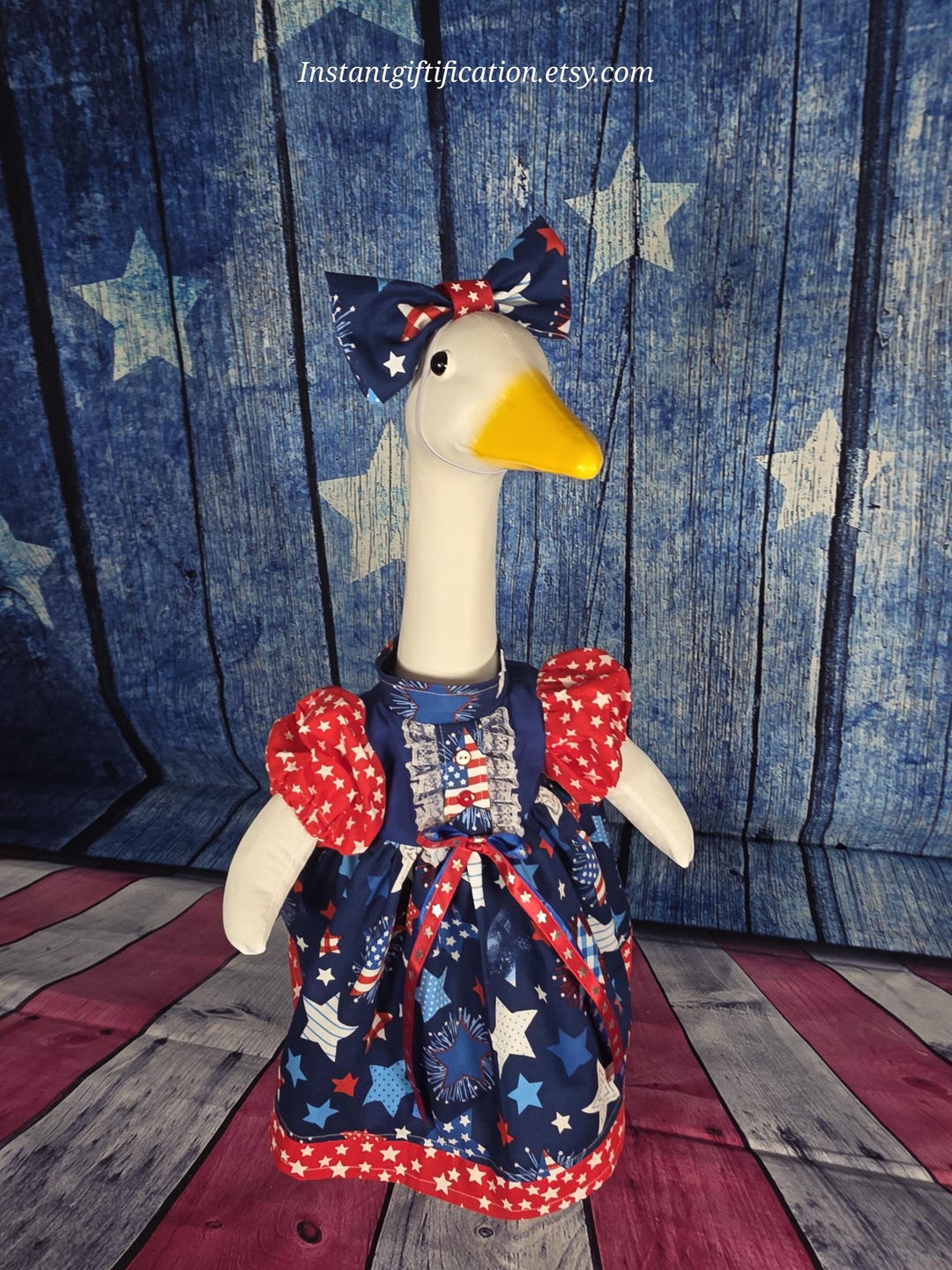 4th of July / Summer/porch Goose Dress With Hair Bow & Wig Fits 19,23 ...