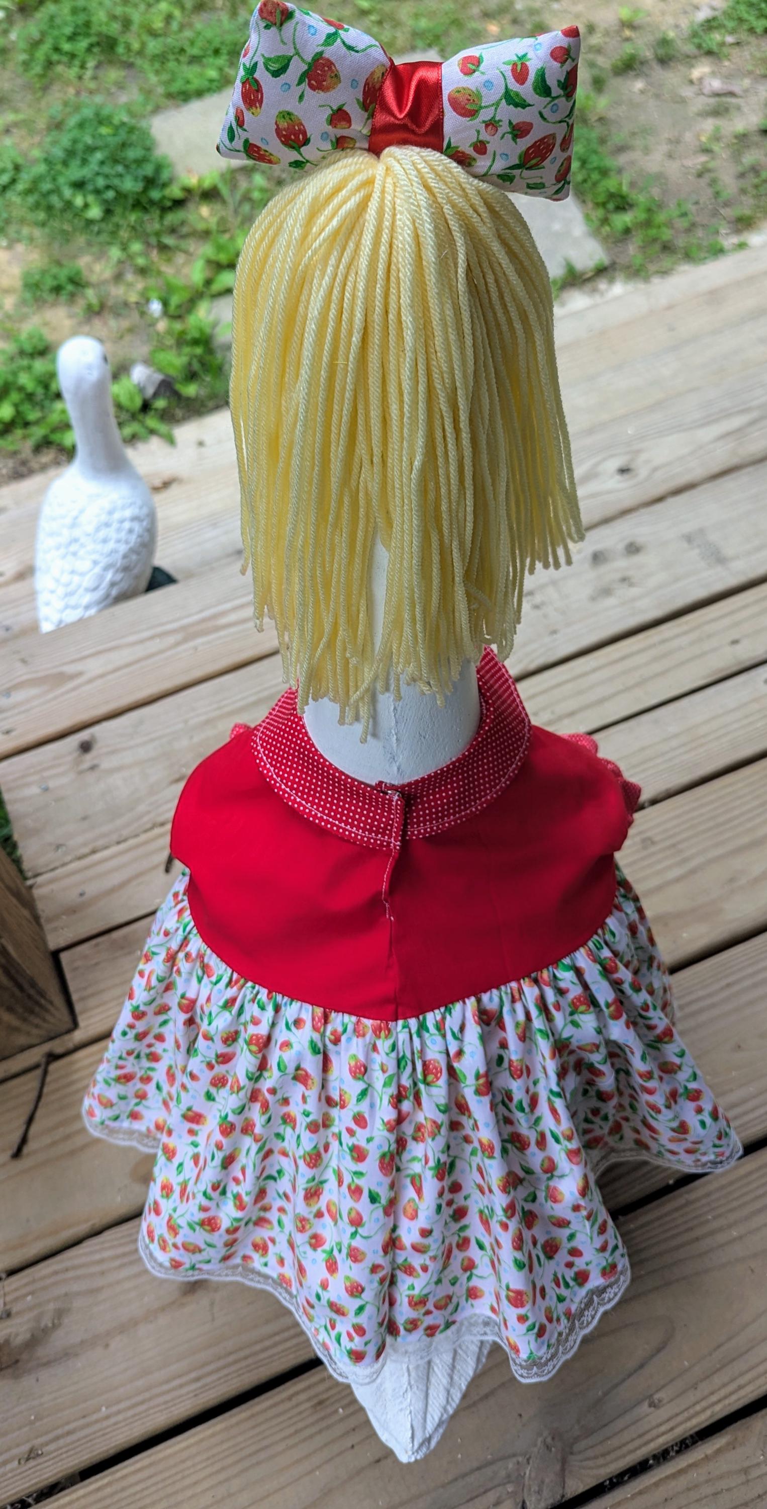 Spring / Summer/ Strawberry Fabric Porch Goose Dress With Hair Bow ...
