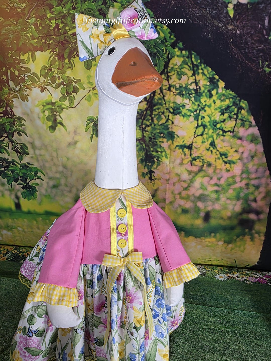 Spring / Summer / Floral and Butterfly Fabric Porch Goose Dress With ...