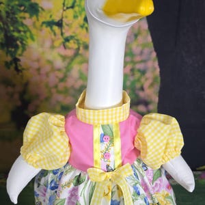 Spring / Summer / Floral Fabric Porch Goose Dress With Hair Bow & Wig ...