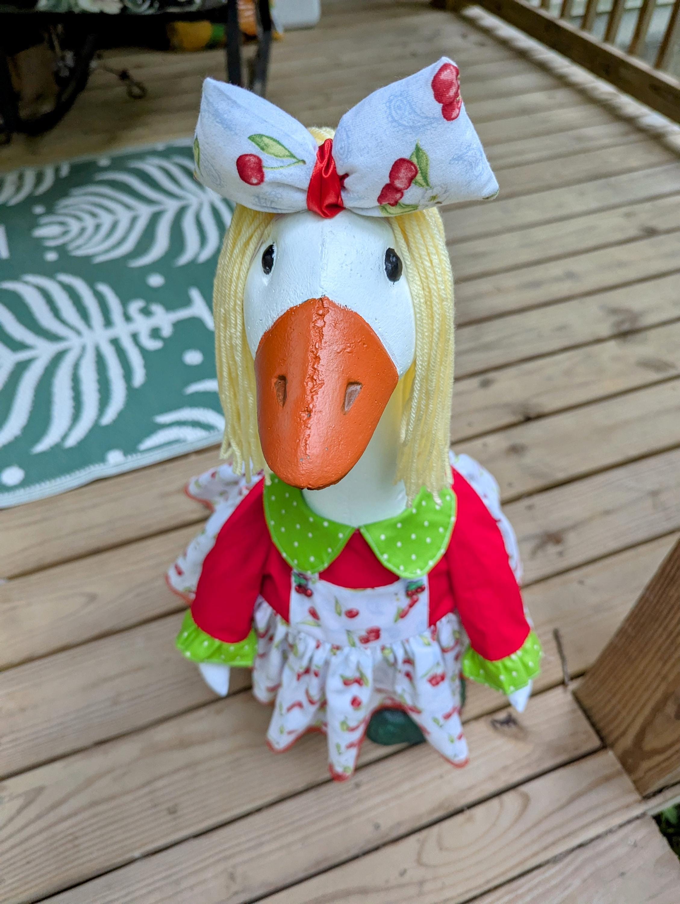 Spring / Summer/ Cherry Porch Goose Dress With Hair Bow & Wig!! - Etsy