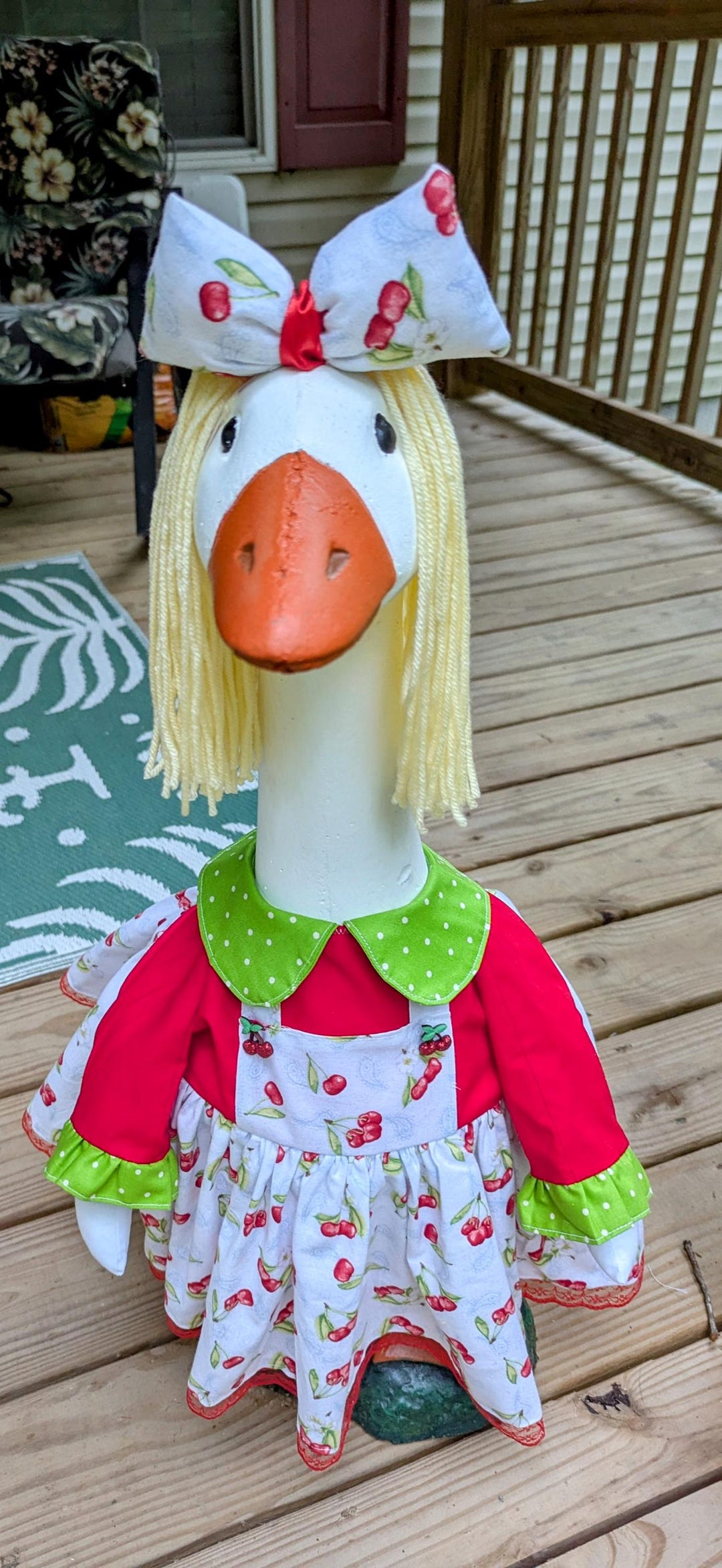 Spring / Summer/ Cherry Porch Goose Dress With Hair Bow & Wig!! - Etsy