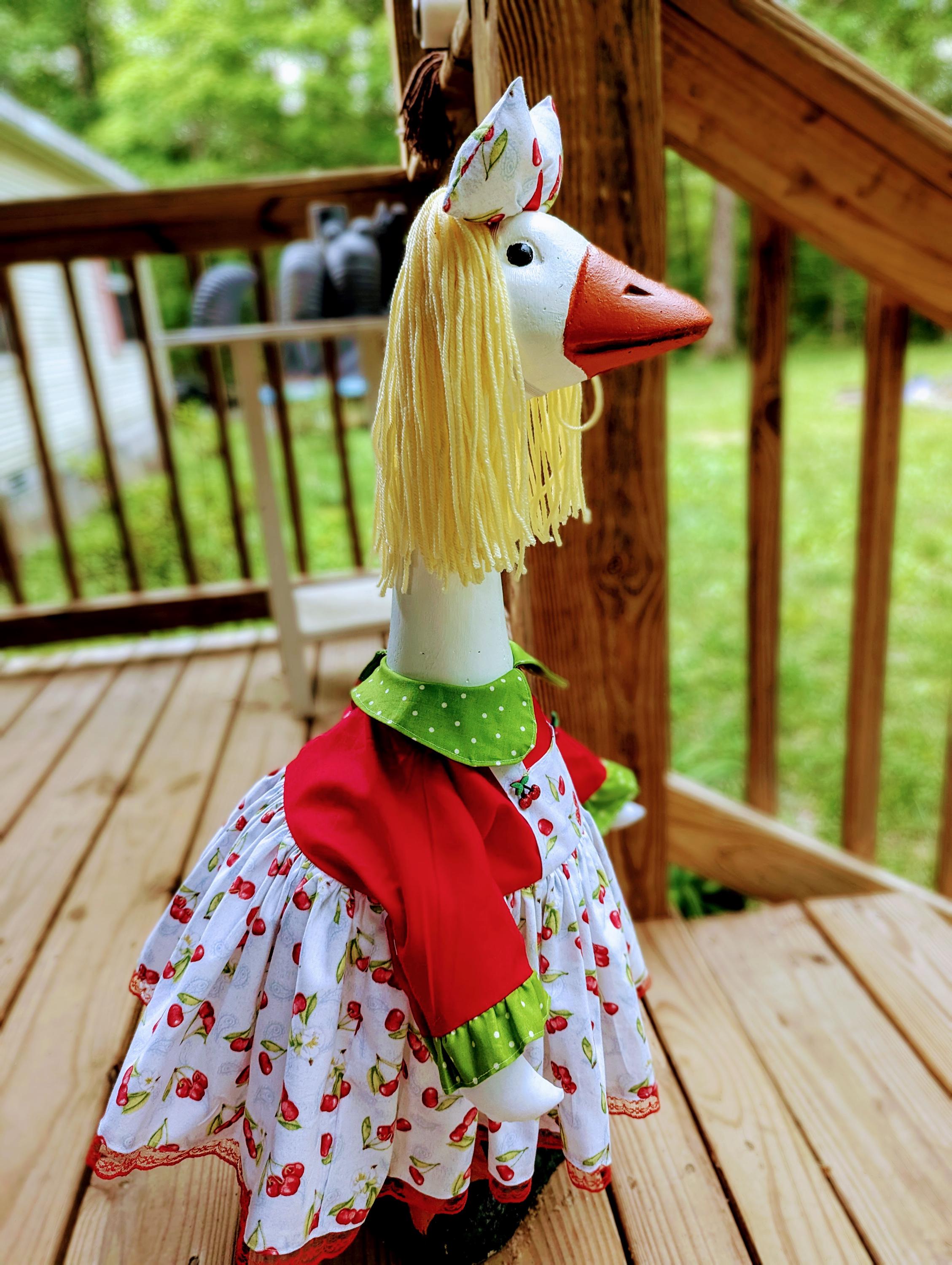 Spring / Summer/ Cherry Porch Goose Dress With Hair Bow & Wig!! - Etsy