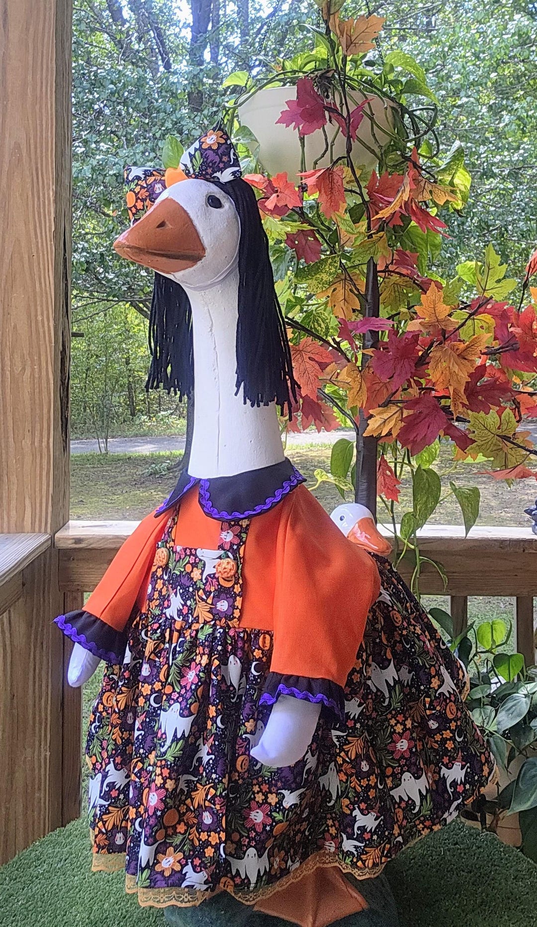 Halloween/ghost/ Fall Dress for a Porch Goose With Hair Bow & Fits a 14 ...