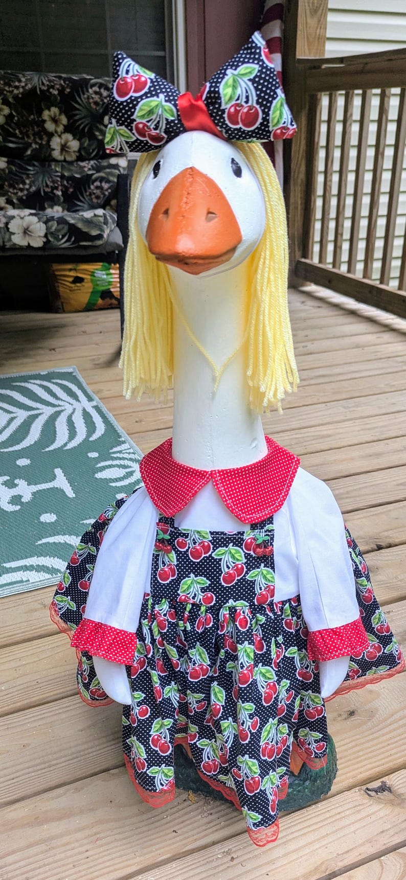 Spring / Summer/ Cherry Porch Goose Dress With Hair Bow & Wig!! - Etsy